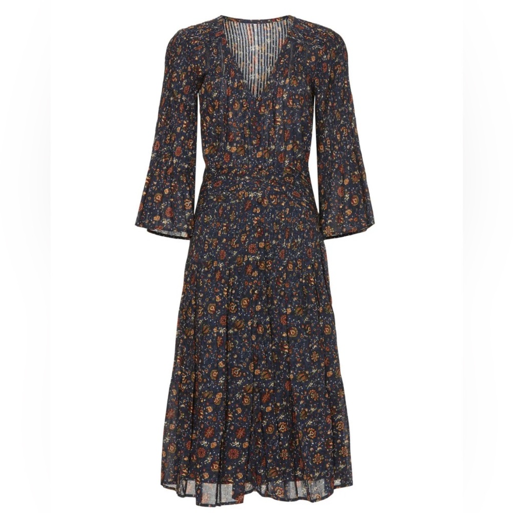 NEW Veronica Beard Shireen Pleated Floral Midi-Dress - Picture 17 of 17